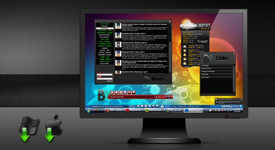 CBS College Sports B-Line Desktop Software Application