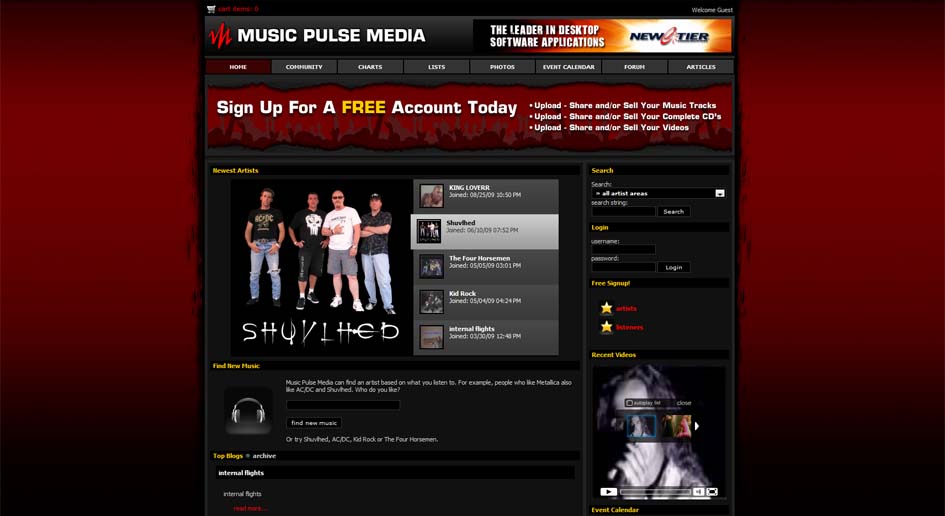 Music Pulse Media Band Community Website
