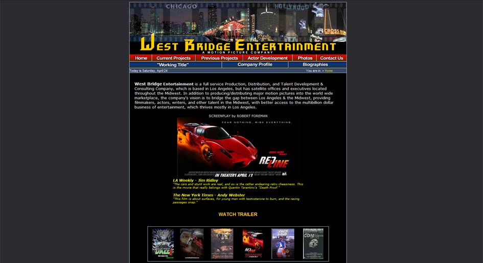 Westbridge Entertainment (Movie Production Company) Website