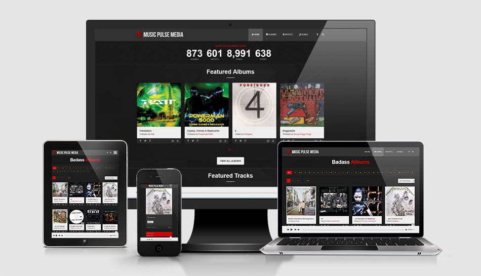 Music Pulse Media Ajax Loading Website with No Interrupt Music Player