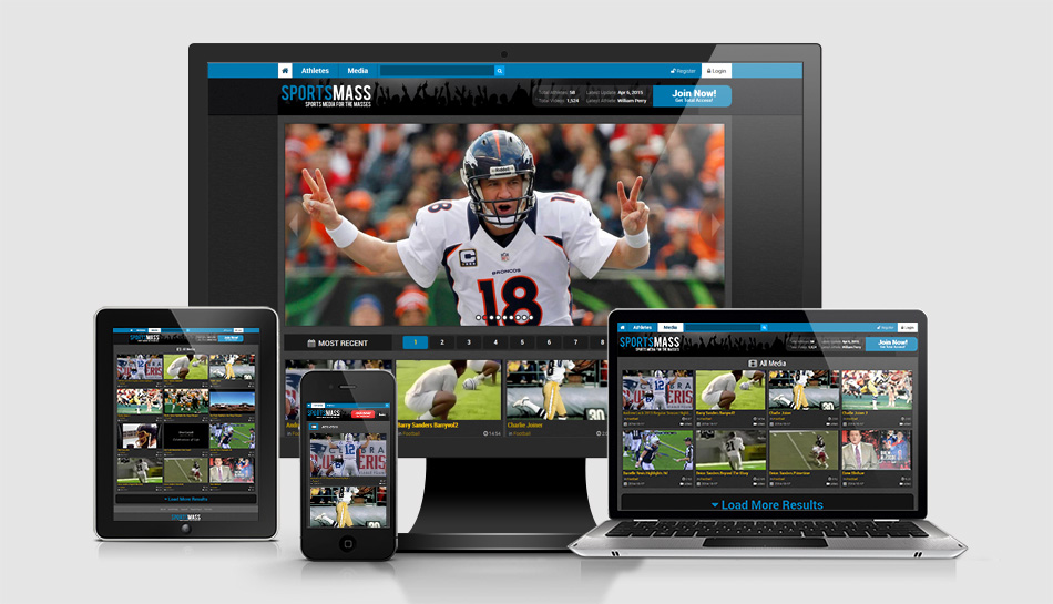 SportsMass.com Responsive Video Upload Content Management System Admin